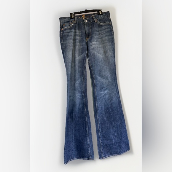 7 For All Mankind Dark Blue Flare Jeans - Picture 1 of 10